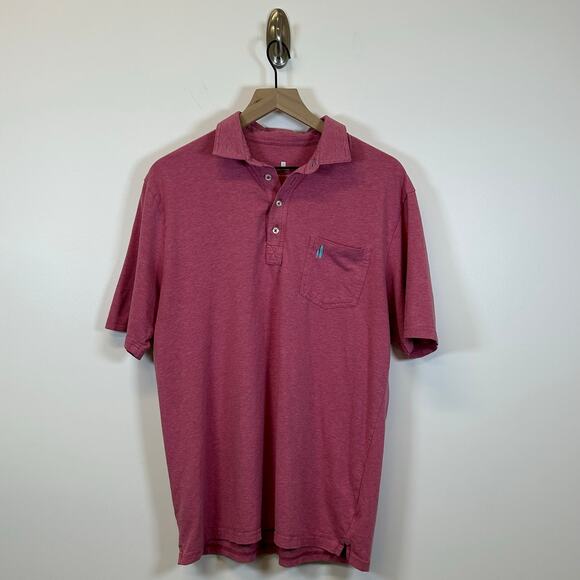 Johnnie O Mens Pink Polo Collared Shirt Short Sleeve Men’s Size Large - Picture 1 of 7